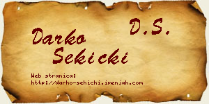 Darko Sekicki vizit kartica
